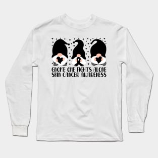 Gnome One Fights Alone Skin Cancer Awareness Long Sleeve T-Shirt